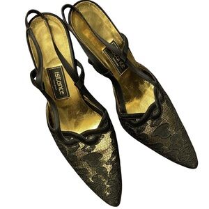 Vintage 90’s Versace Istante Lace Pointed Toe Heels